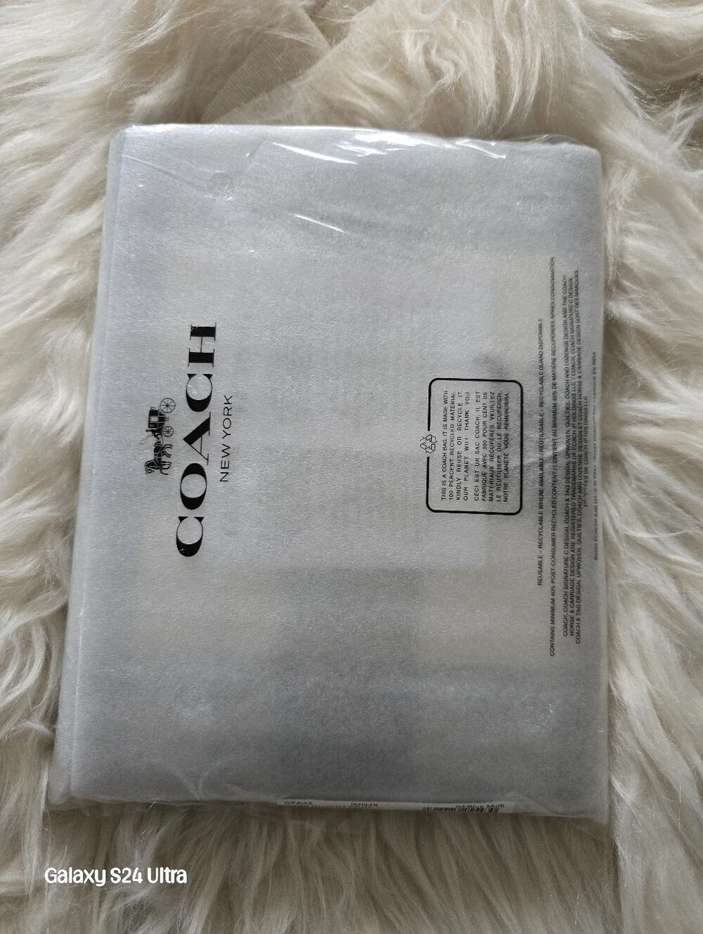 Coach Blue Gingham and White Plaid Leather Notebook Cover NEW with Snap